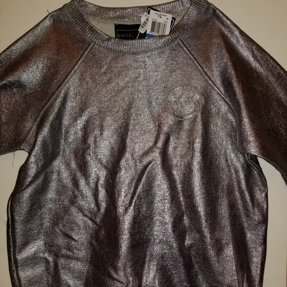 Polly & Esther Tops - Polly & Esther Jrs Metallic Foil Sweatshirt